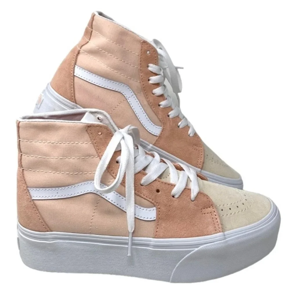 VANS Sk8-Hi Tapered Platform Shoes Skate Peach Women's Suede Canvas VN0A5JMKBOD